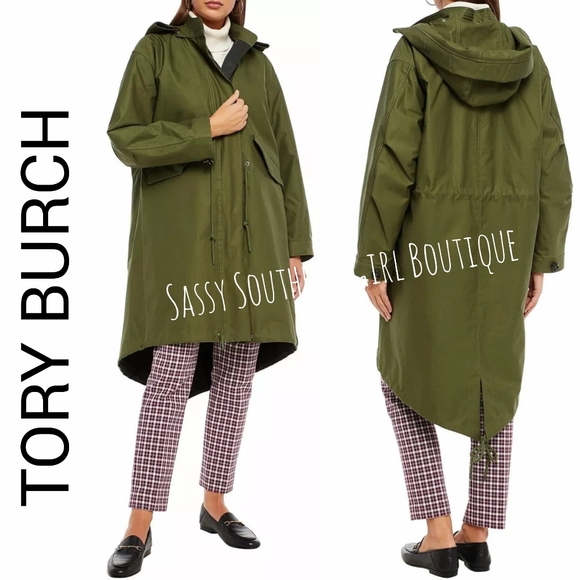 🆕⭐ TORY BURCH Oversized coat moss green - Picture 1 of 16